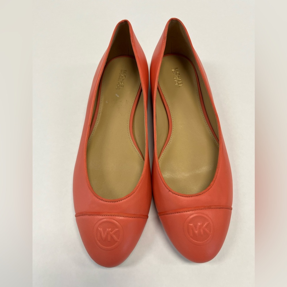 Michael Kors Orange Dylyn MK Logo‎ Ballet Flats Sz. 10